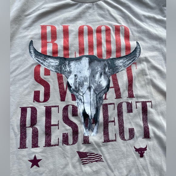 The Rock Blood, Sweat, Respect Under Armour T-Shirt Project Rock Men’s Large - Picture 2 of 6